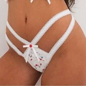 For love and lemons Cora embroidered v-string panties